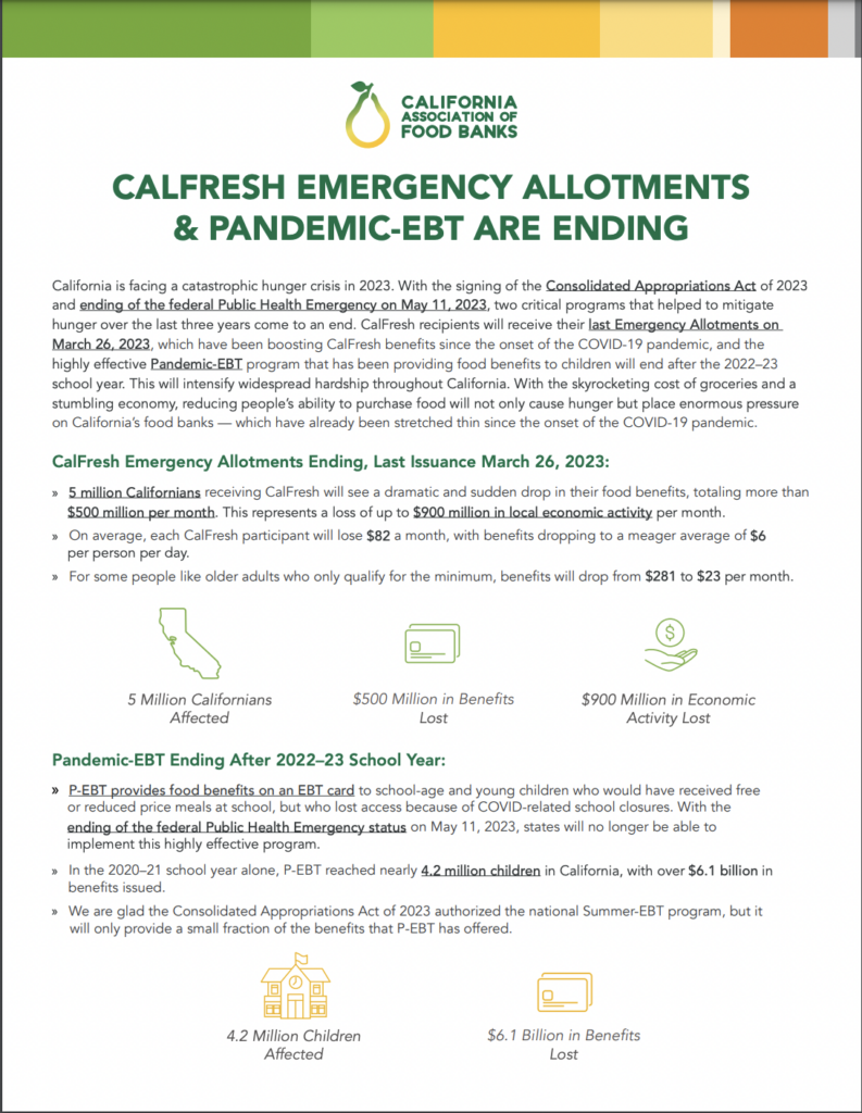 CalFresh Emergency Allotments & Pandemic EBT Are Ending
